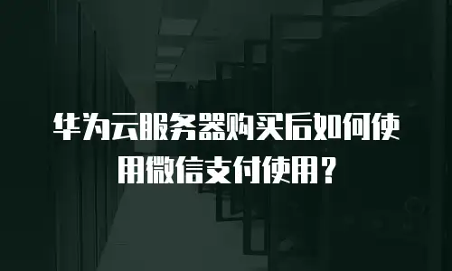 华为云服务器购买后如何使用微信支付使用？