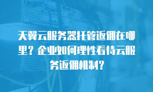 天翼云服务器托管返佣在哪里？企业如何理性看待云服务返佣机制？