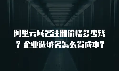 阿里云域名注册价格多少钱？企业选域名怎么省成本？