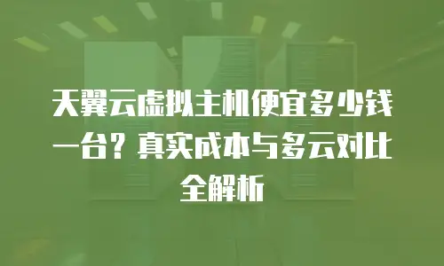 天翼云虚拟主机便宜多少钱一台？真实成本与多云对比全解析