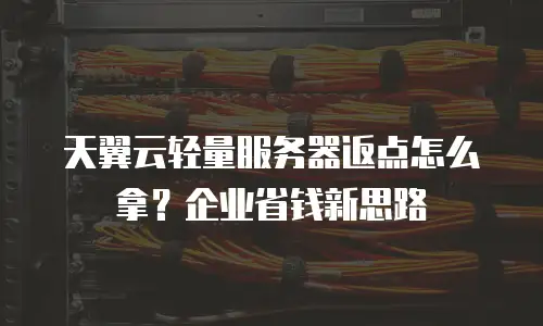 天翼云轻量服务器返点怎么拿？企业省钱新思路