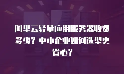 阿里云轻量应用服务器收费多少？中小企业如何选型更省心？