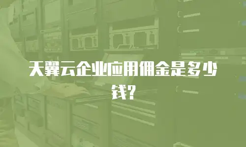 天翼云企业应用佣金是多少钱？