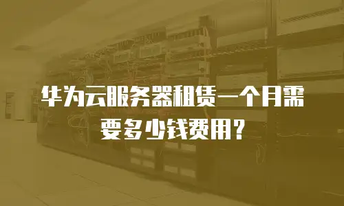 华为云服务器租赁一个月需要多少钱费用？