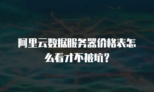 阿里云数据服务器价格表怎么看才不被坑？