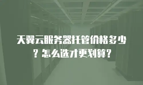 天翼云服务器托管价格多少？怎么选才更划算？