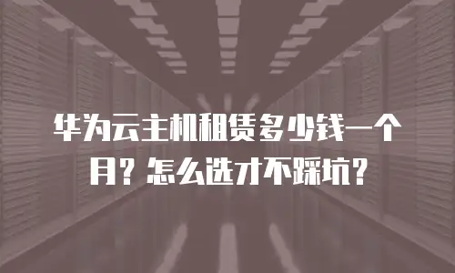 华为云主机租赁多少钱一个月？怎么选才不踩坑？
