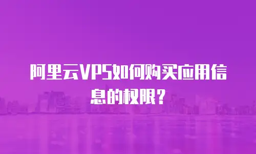 阿里云VPS如何购买应用信息的权限？
