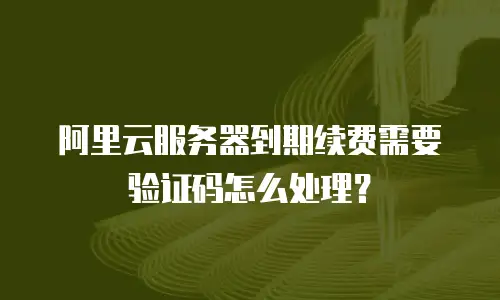 阿里云服务器到期续费需要验证码怎么处理？