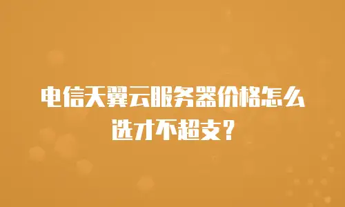 电信天翼云服务器价格怎么选才不超支？