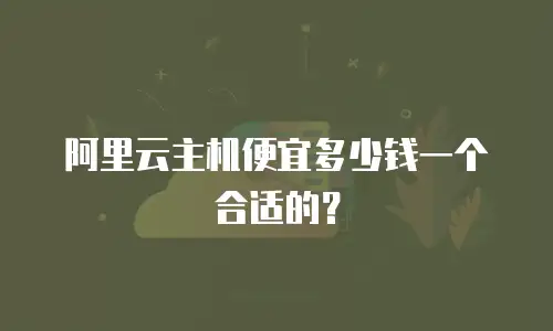 阿里云主机便宜多少钱一个合适的？
