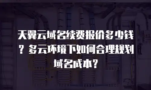 天翼云域名续费报价多少钱？多云环境下如何合理规划域名成本？