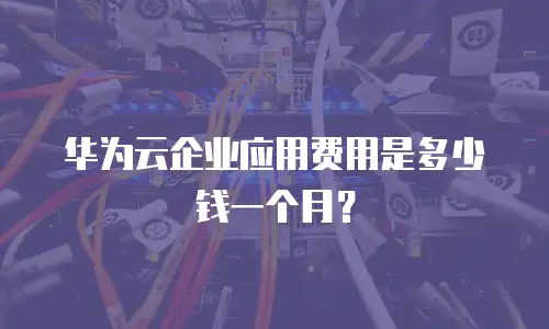 华为云企业应用费用是多少钱一个月？
