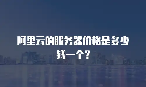 阿里云的服务器价格是多少钱一个？