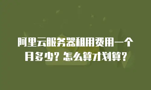 阿里云服务器租用费用一个月多少？怎么算才划算？