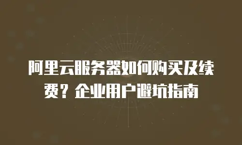 阿里云服务器如何购买及续费？企业用户避坑指南