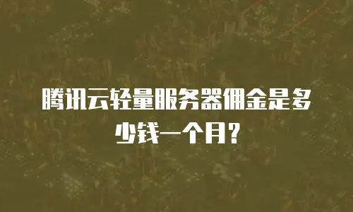 腾讯云轻量服务器佣金是多少钱一个月？