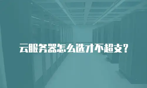 云服务器怎么选才不超支？