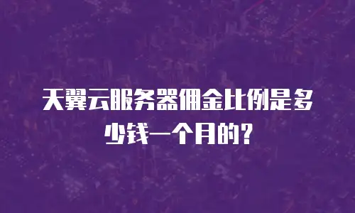 天翼云服务器佣金比例是多少钱一个月的？