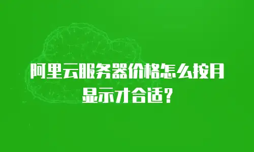 阿里云服务器价格怎么按月显示才合适？