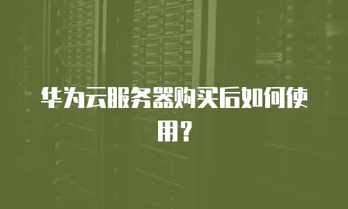 华为云服务器购买后如何使用？
