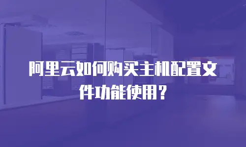 阿里云如何购买主机配置文件功能使用？