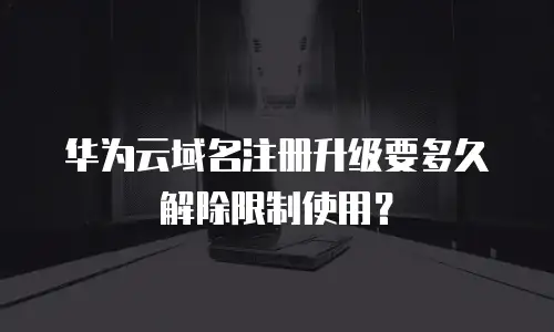 华为云域名注册升级要多久解除限制使用？