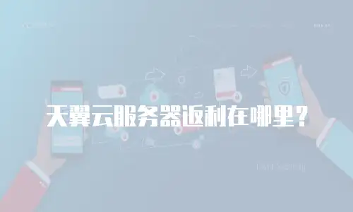 天翼云服务器返利在哪里？