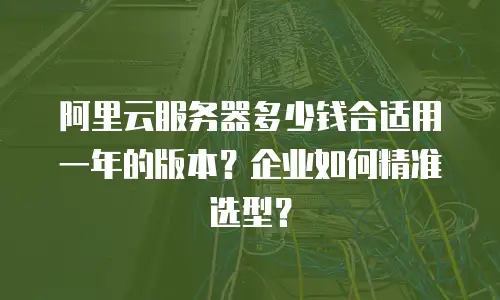 阿里云服务器多少钱合适用一年的版本？企业如何精准选型？
