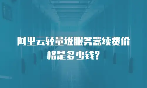 阿里云轻量级服务器续费价格是多少钱？