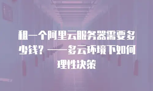 租一个阿里云服务器需要多少钱？&mdash;&mdash;多云环境下如何理性决策