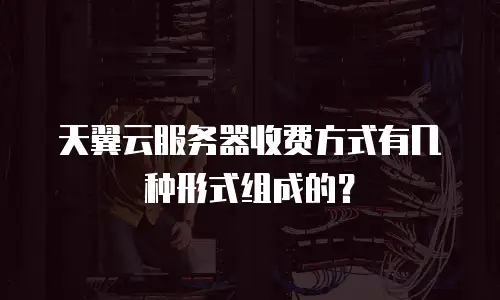天翼云服务器收费方式有几种形式组成的？