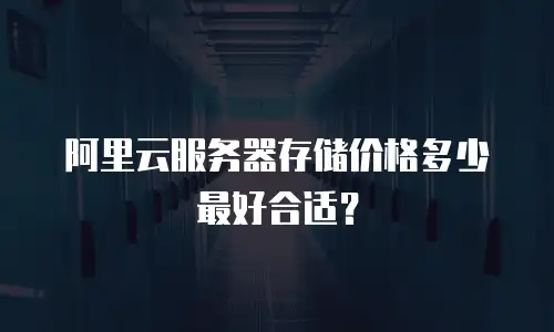 阿里云服务器存储价格多少最好合适？