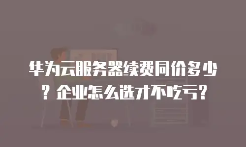 华为云服务器续费同价多少？企业怎么选才不吃亏？