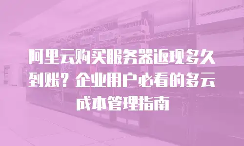 阿里云购买服务器返现多久到账？企业用户必看的多云成本管理指南