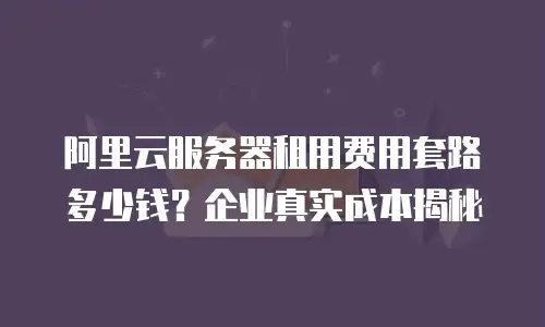阿里云服务器租用费用套路多少钱？企业真实成本揭秘
