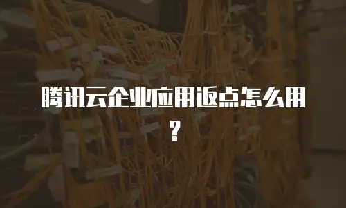 腾讯云企业应用返点怎么用？