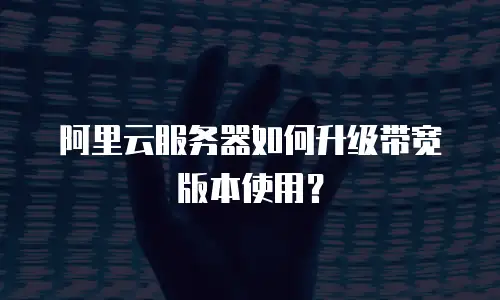 阿里云服务器如何升级带宽版本使用？