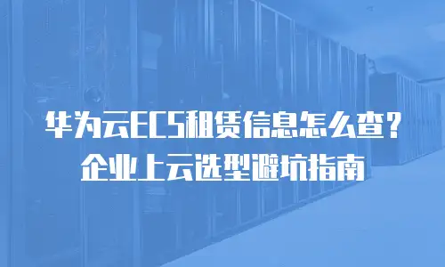 华为云ECS租赁信息怎么查？企业上云选型避坑指南