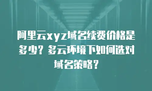 阿里云xyz域名续费价格是多少？多云环境下如何选对域名策略？
