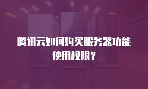 腾讯云如何购买服务器功能使用权限？