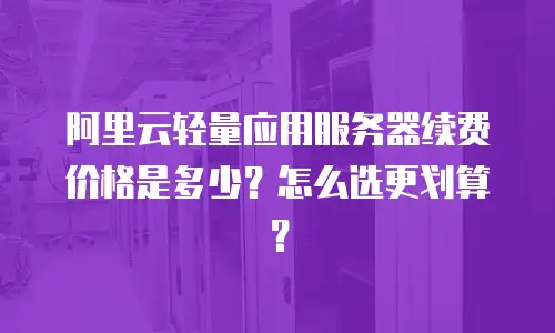 阿里云轻量应用服务器续费价格是多少？怎么选更划算？