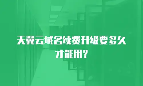 天翼云域名续费升级要多久才能用？