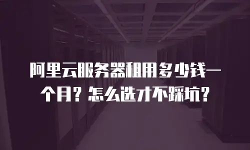 阿里云服务器租用多少钱一个月？怎么选才不踩坑？
