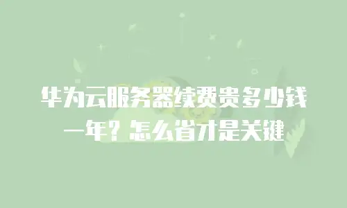 华为云服务器续费贵多少钱一年？怎么省才是关键