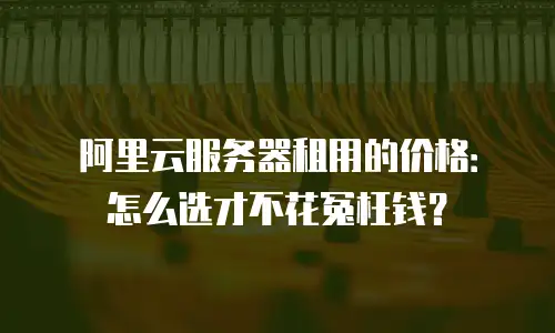 阿里云服务器租用的价格：怎么选才不花冤枉钱？