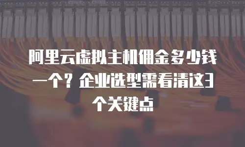 阿里云虚拟主机佣金多少钱一个？企业选型需看清这3个关键点
