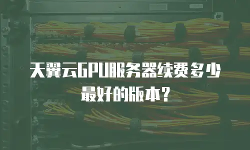 天翼云GPU服务器续费多少最好的版本？