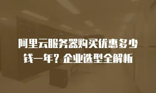 阿里云服务器购买优惠多少钱一年？企业选型全解析