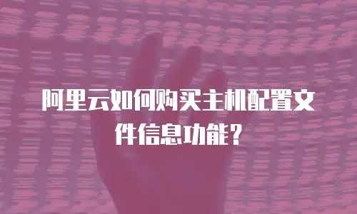 阿里云如何购买主机配置文件信息功能？